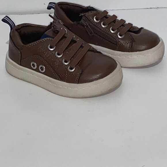 Nautica Kids Brown Wakeby Toddler Shoe Lace Up Fashion Sneaker - Picture 1 of 6